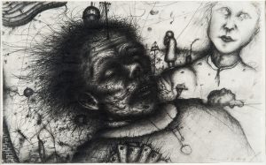 Kunstreproduktion, sterbender rainer, arnulf rainer, Hubert Auer Fotograf-Salzburg